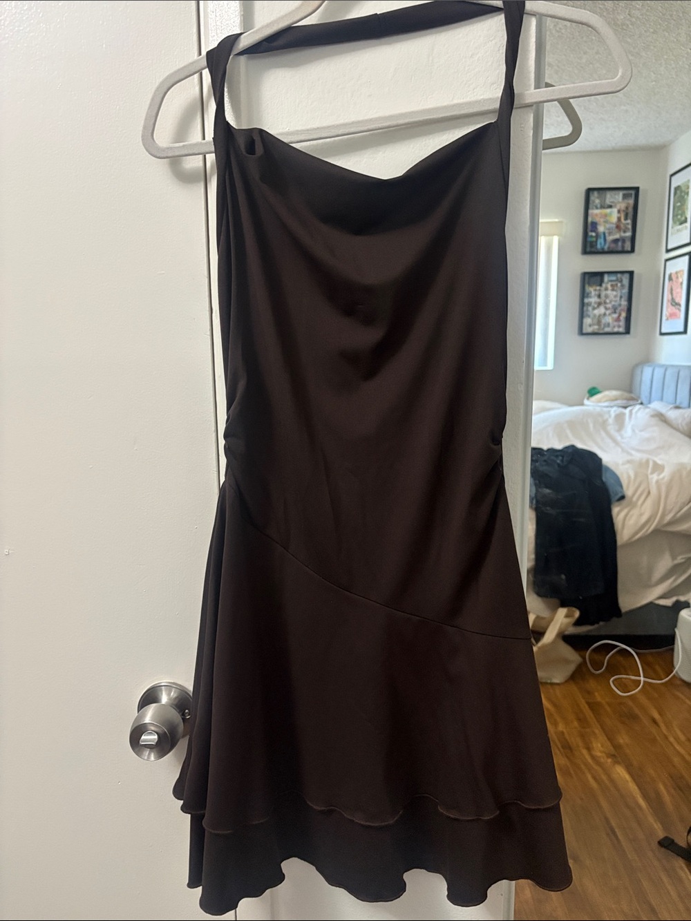 Women's Black Halter Neck Dress